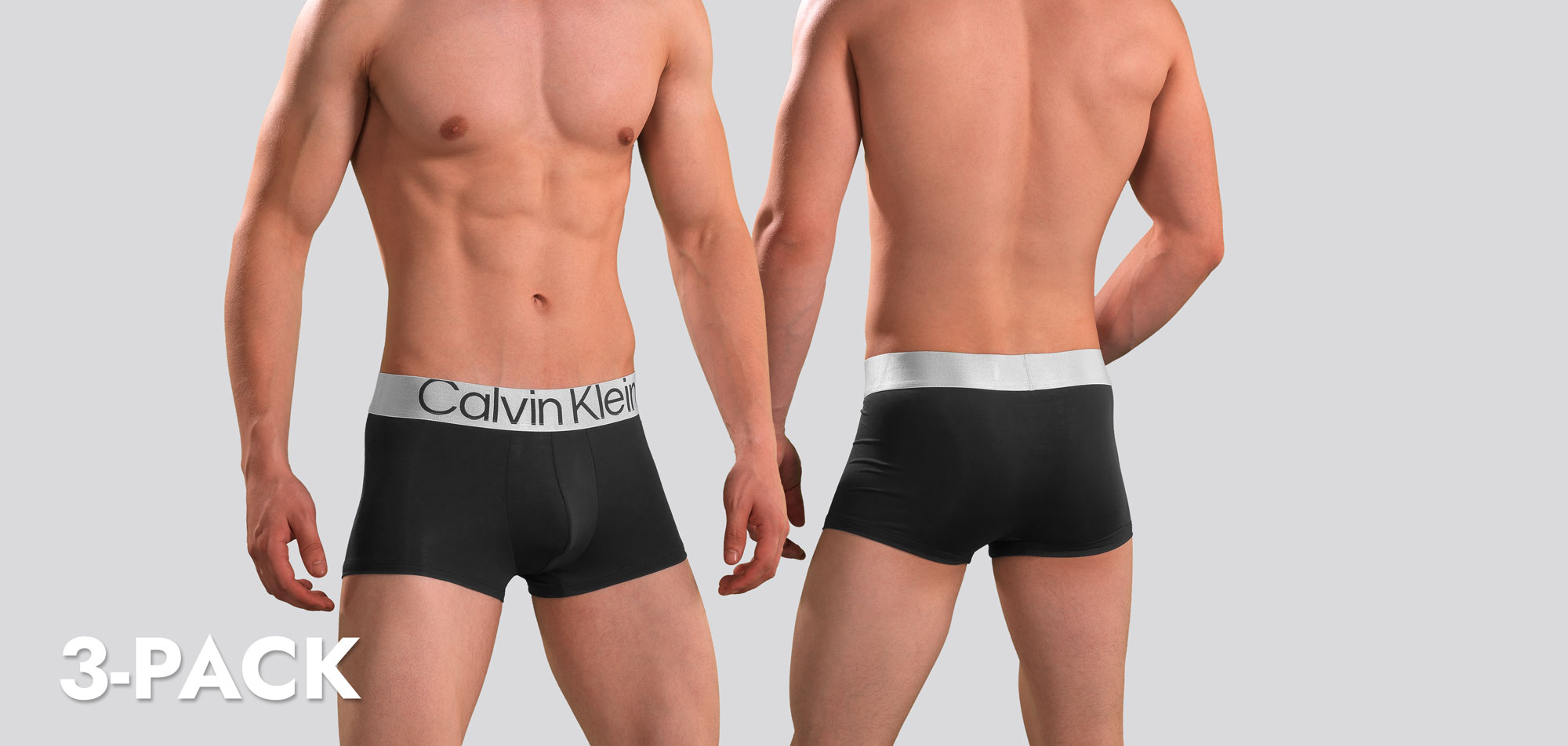 Calvin Klein Low Rise Trunk 3-pack NB3074A Microfiber Reconsidered Steel  #23086