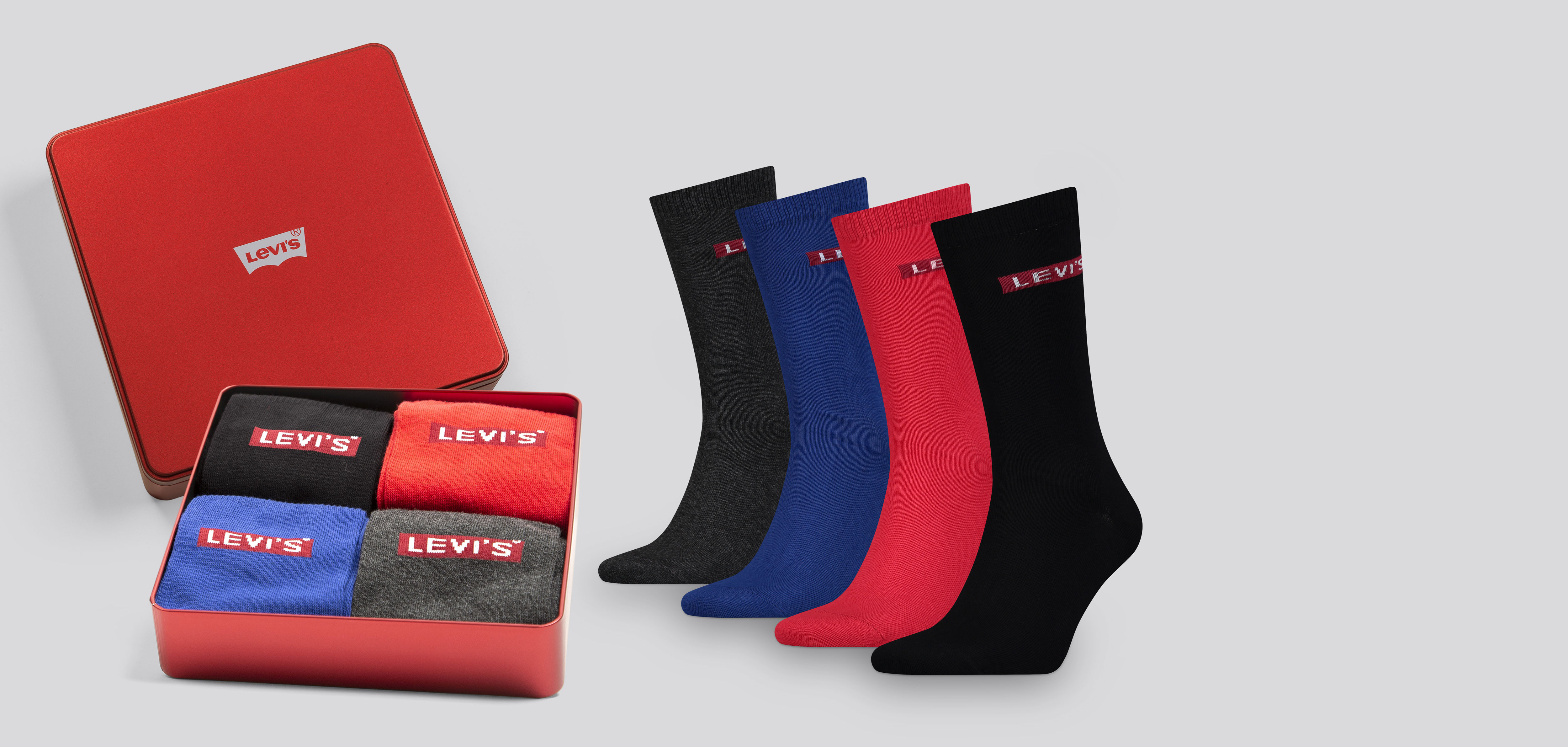Levi_s Regular Cut Socks 4-Pack Giftbox 6001,