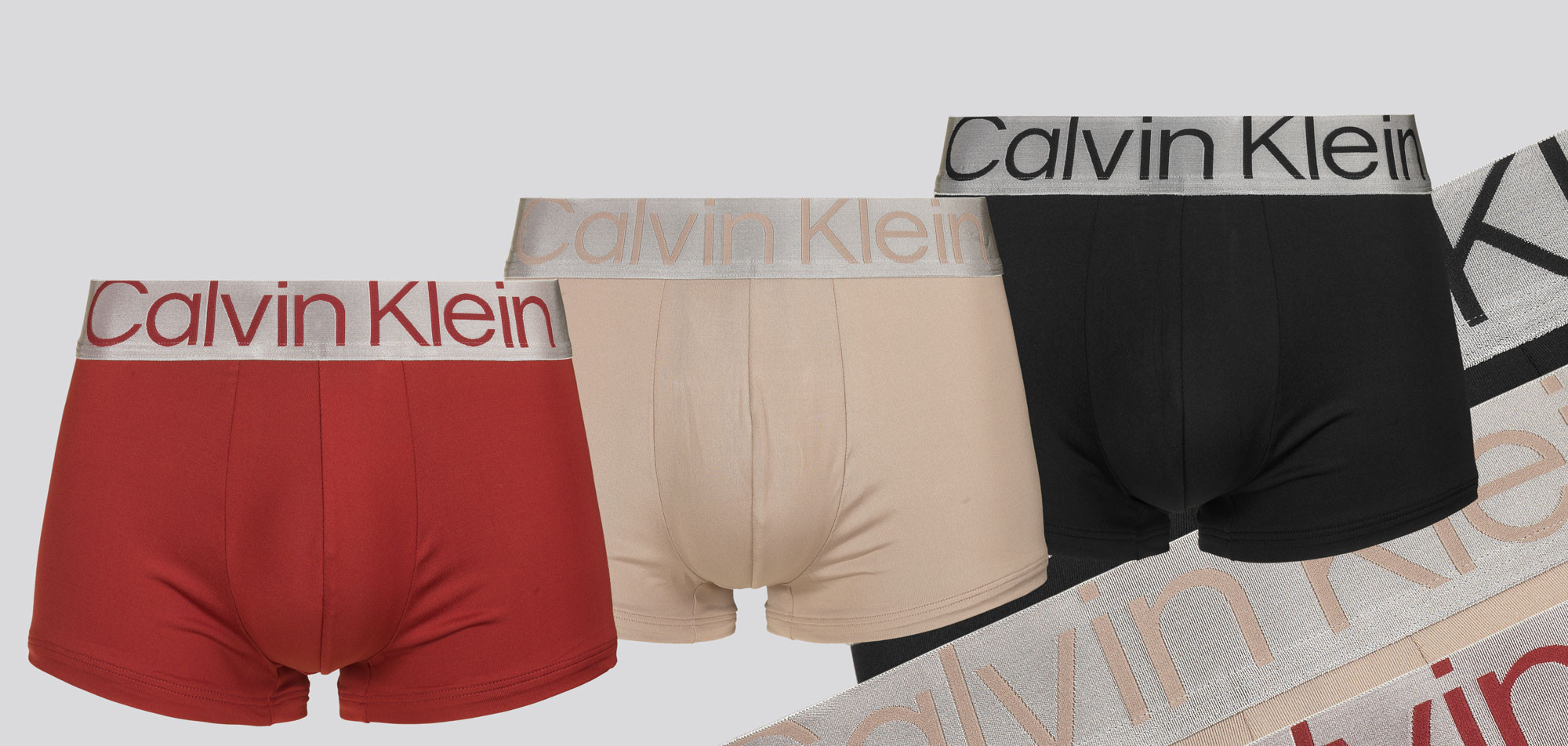 Calvin Klein Low Rise Trunk 3-Pack NB3074A Reconsidered Steel,