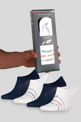 Tommy Hilfiger Footie Socks 4-Pack 299 Branded Stripe Giftbox,
